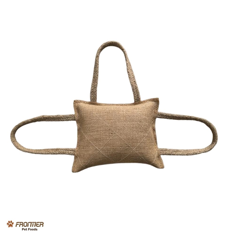 Jute Bite Pillow Rope Toy with 3 Handles